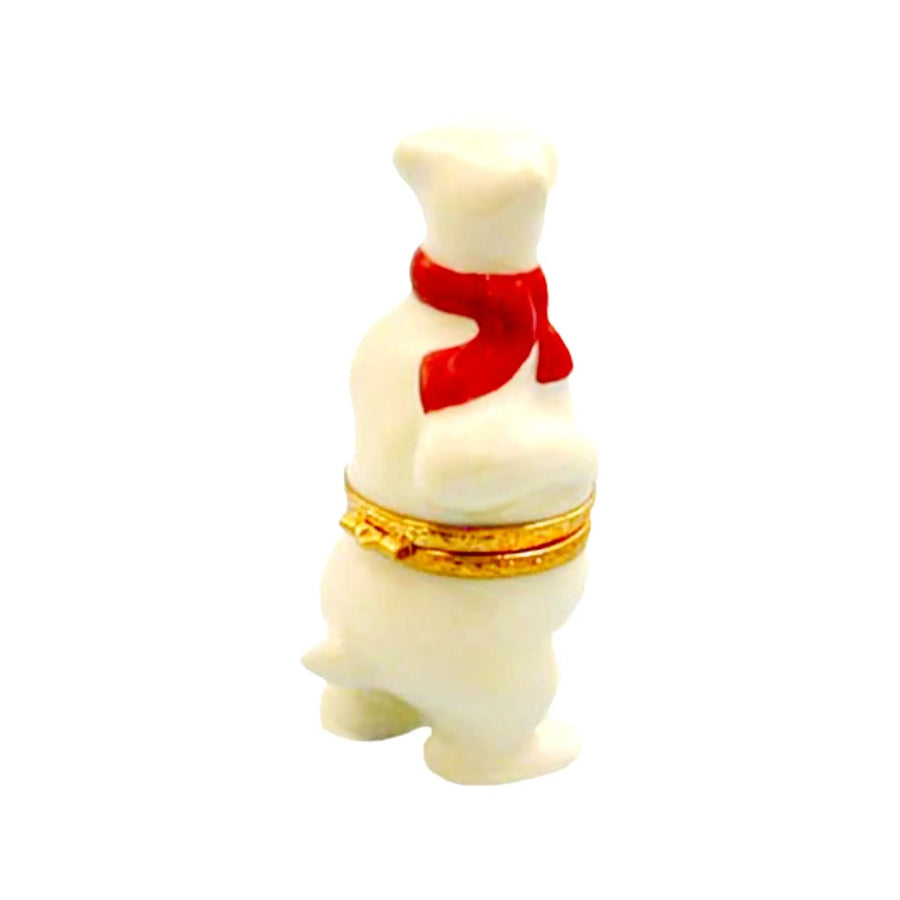Polar Bear Porcelain Limoges xmas theme bear French Trinket Box