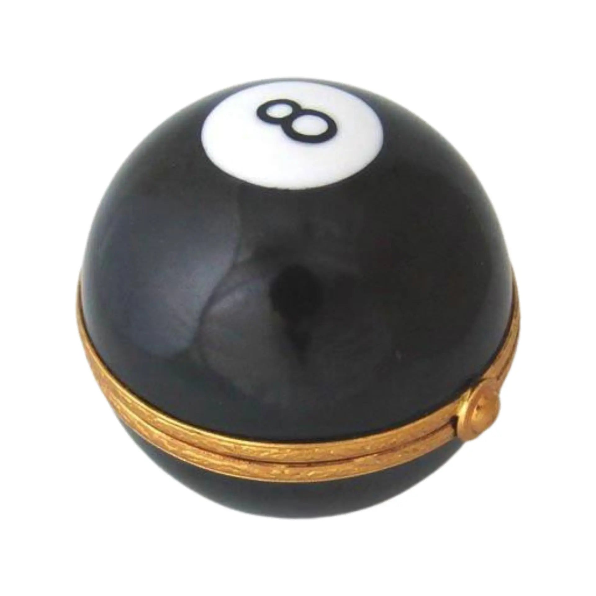 Pool 8 Ball Game Porcelain Limoges sports French Trinket Box