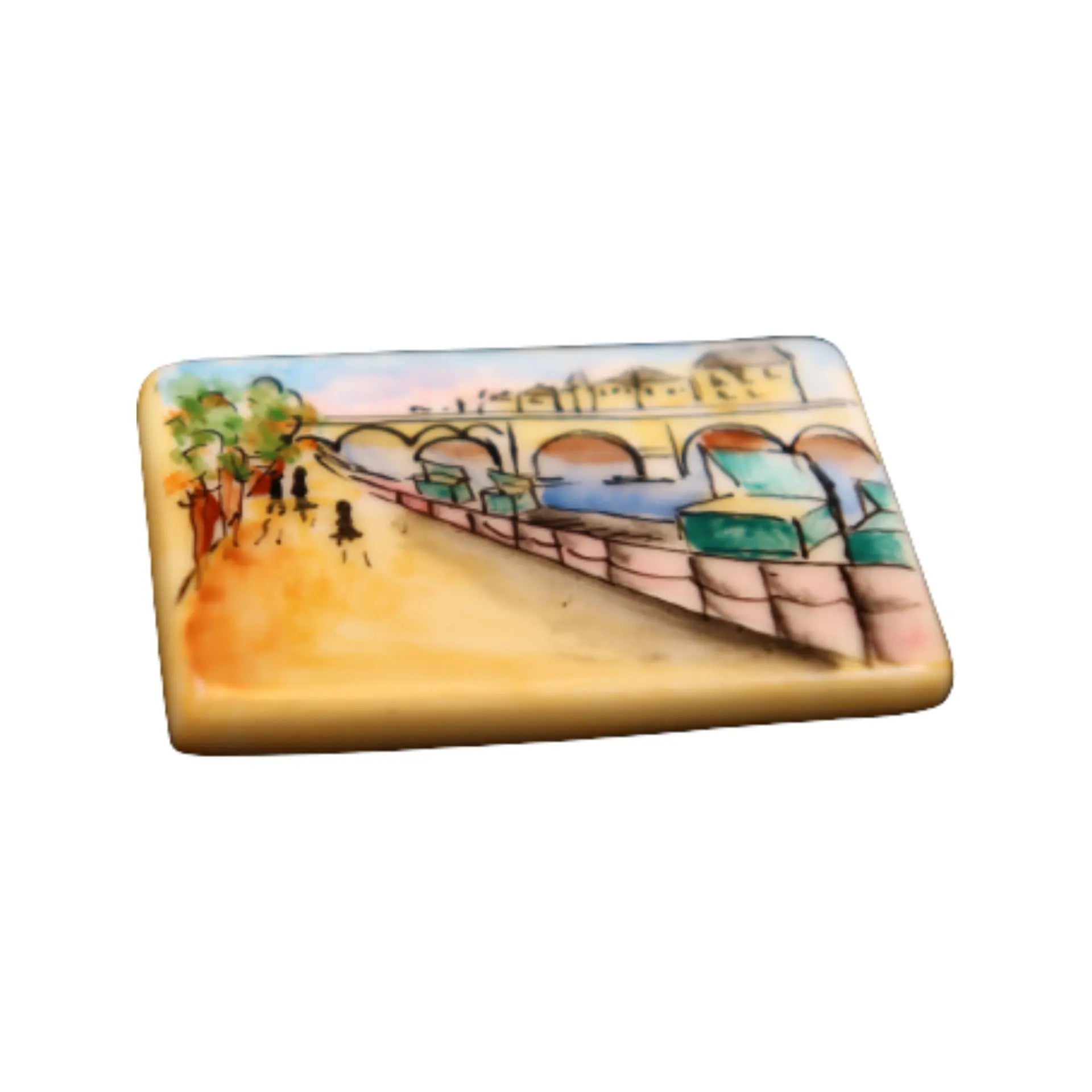 Post Cards Of Parisian Life Porcelain Limoges paris france French Trinket Box