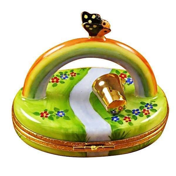 Pot of Gold at the End of the Rainbow Porcelain Limoges Travel special occasions French Trinket Box