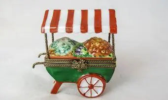 Produce Cart Porcelain Limoges fruit professional French Trinket Box