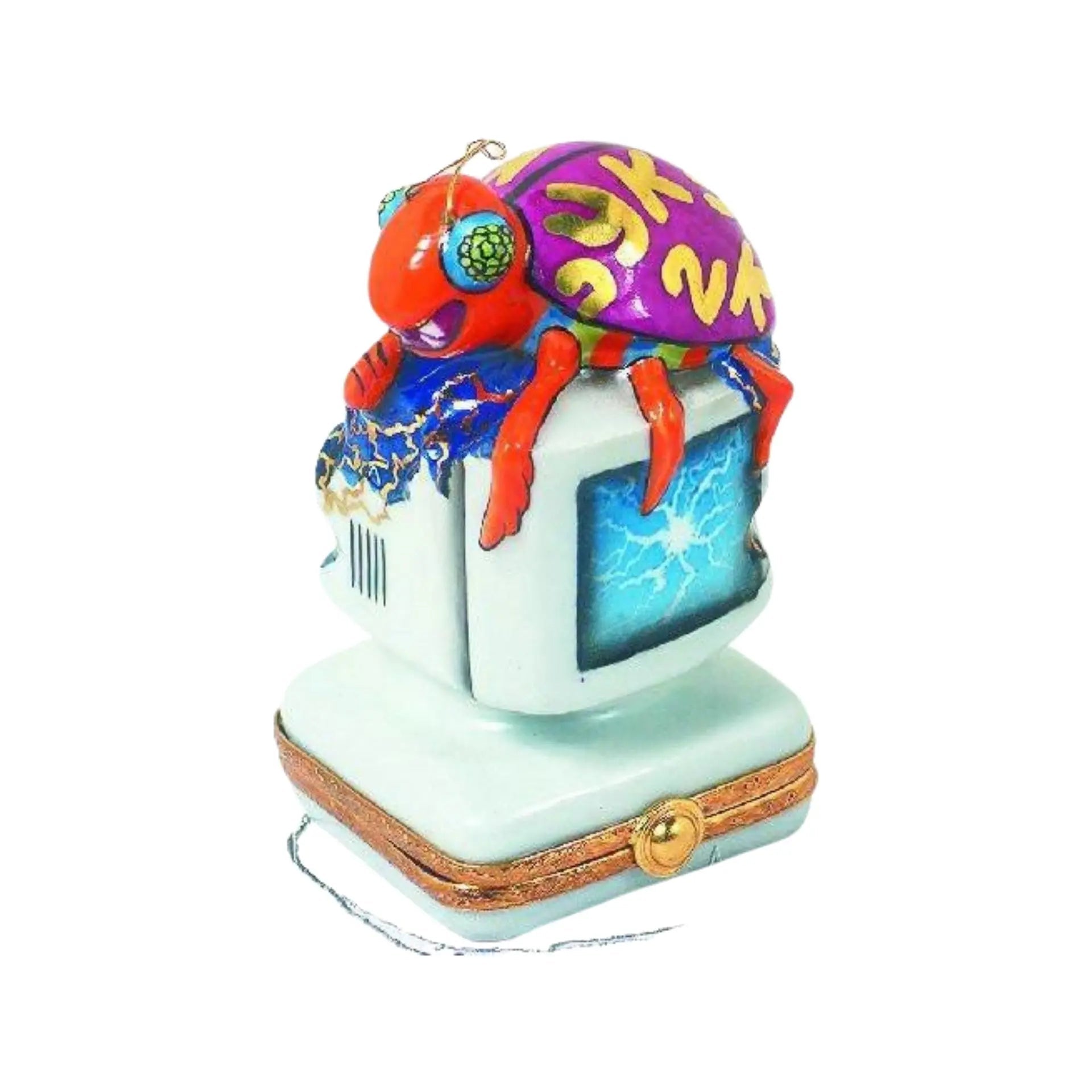 Professional Computer Virus Porcelain Limoges professional French Trinket Box