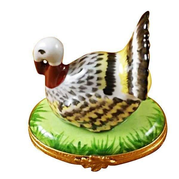 Proud Turkey limoges box Porcelain Limoges Farm Bird French Trinket Box