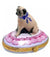 Pug: Sitting Porcelain Limoges dog pug French Trinket Box