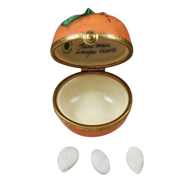 Pumpkin with Seeds Porcelain Limoges Thanksgiving Autumn French Trinket Box