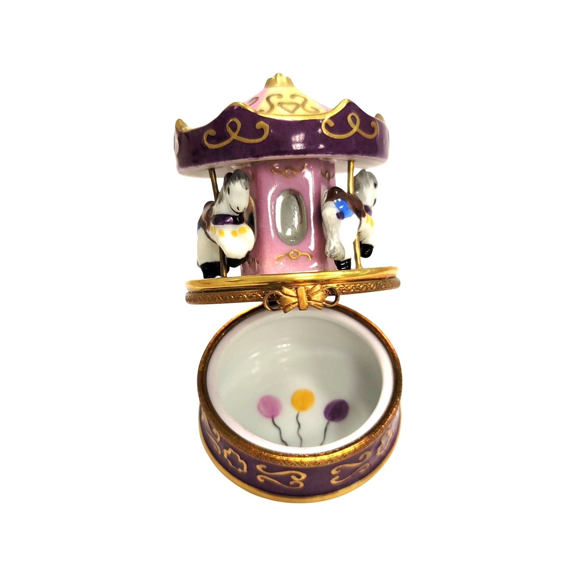 Purple Carousel Limoges Box Porcelain Limoges Carnival French Trinket Box