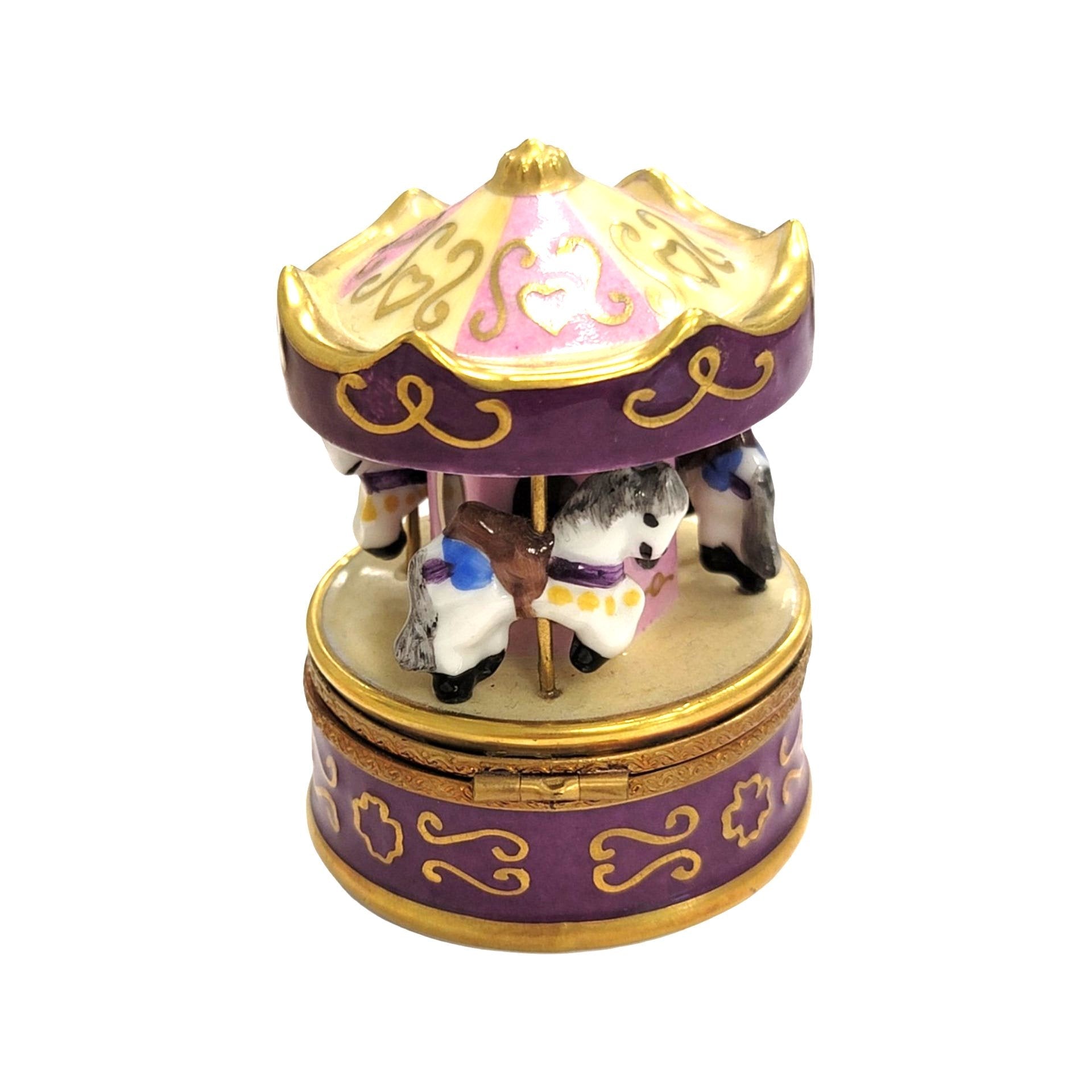 Purple Carousel Limoges Box Porcelain Limoges Carnival French Trinket Box