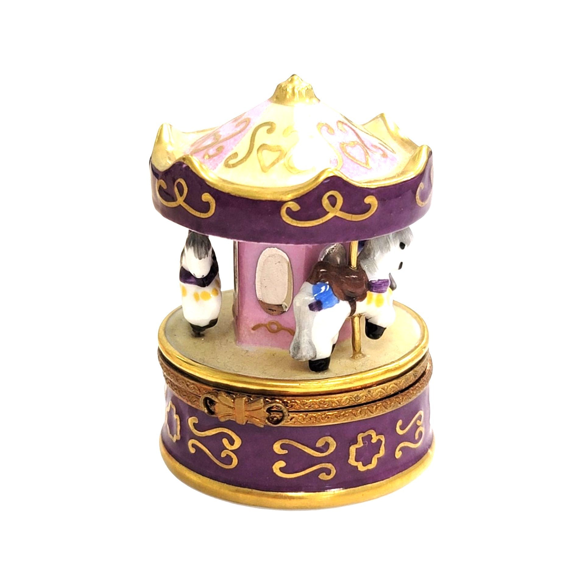 Purple Carousel Limoges Box Porcelain Limoges Carnival French Trinket Box