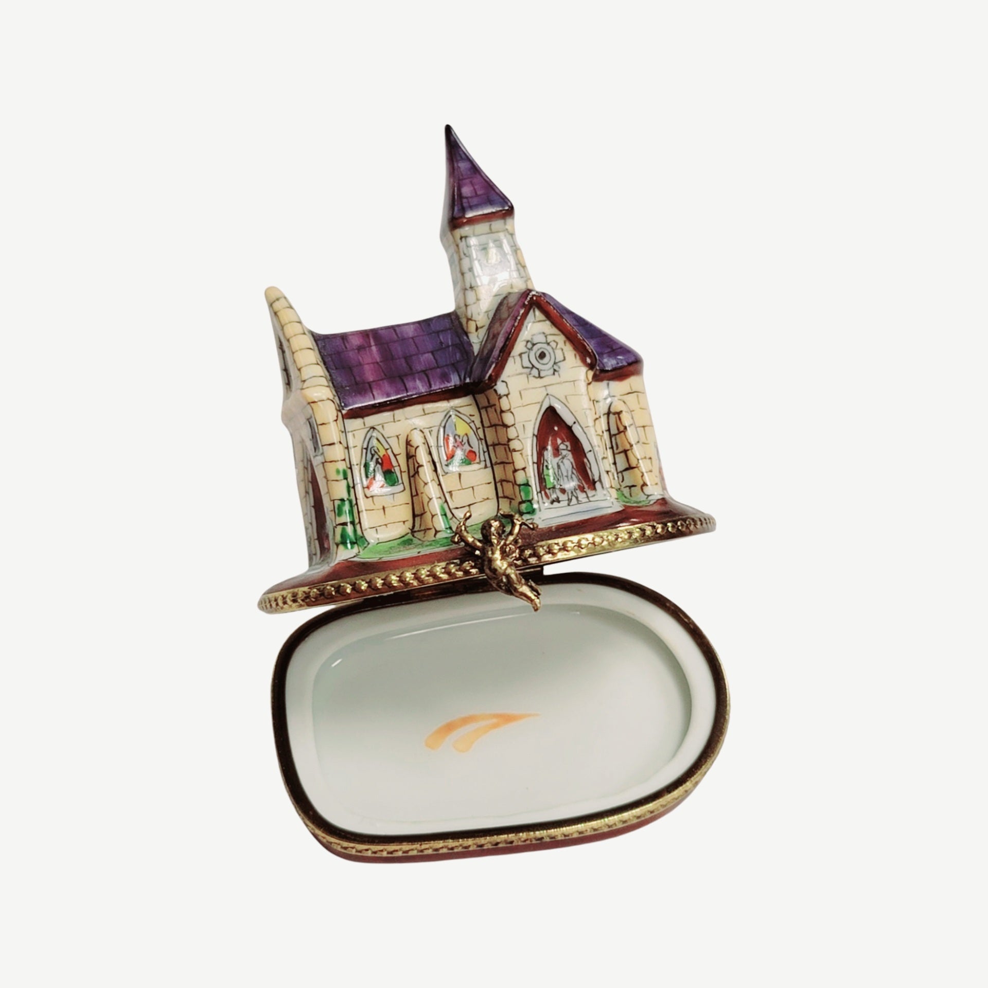 Purple Cathedral Church Limoges Box Porcelain Limoges Religion Wedding French Trinket Box