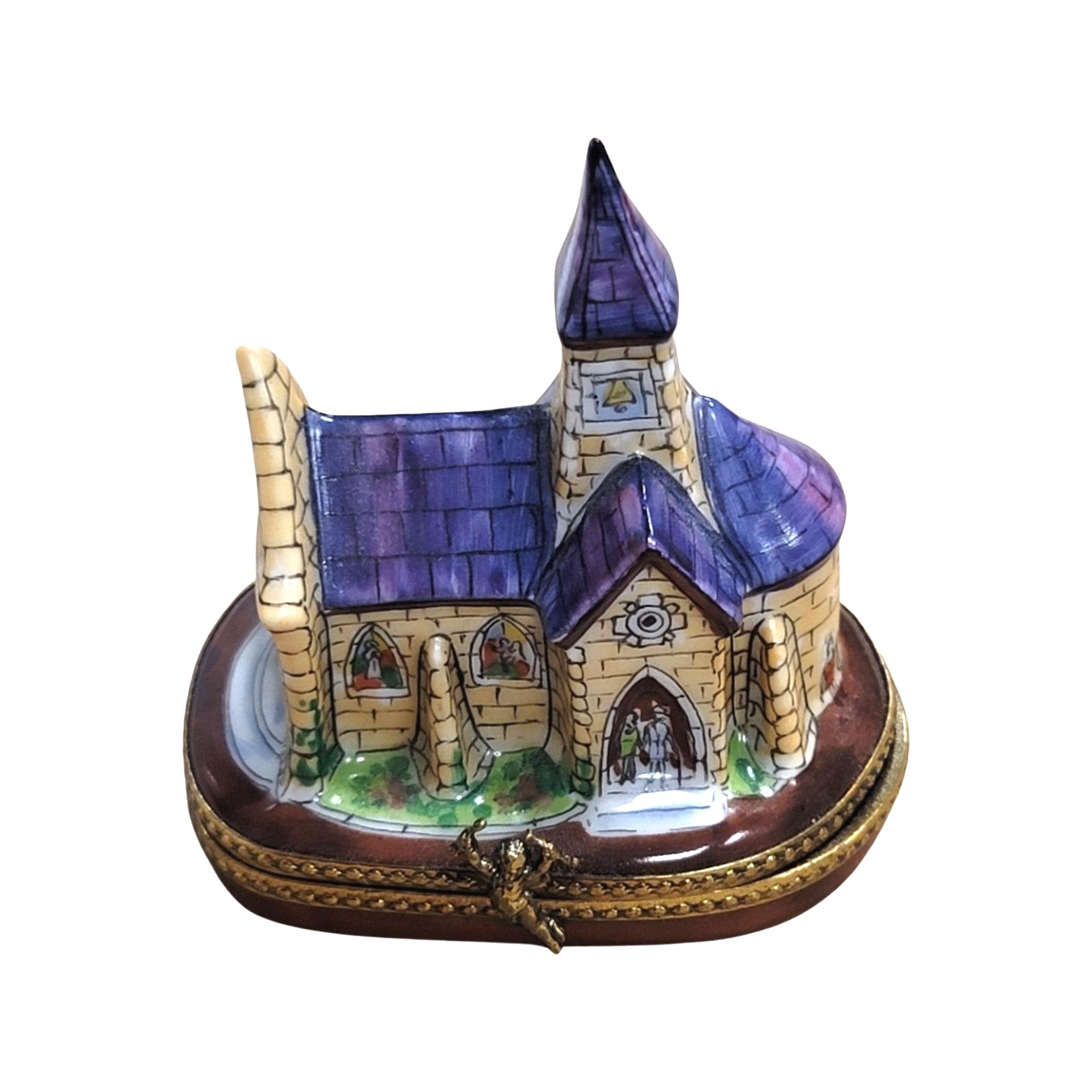 Purple Cathedral Church Limoges Box Porcelain Limoges Religion Wedding French Trinket Box
