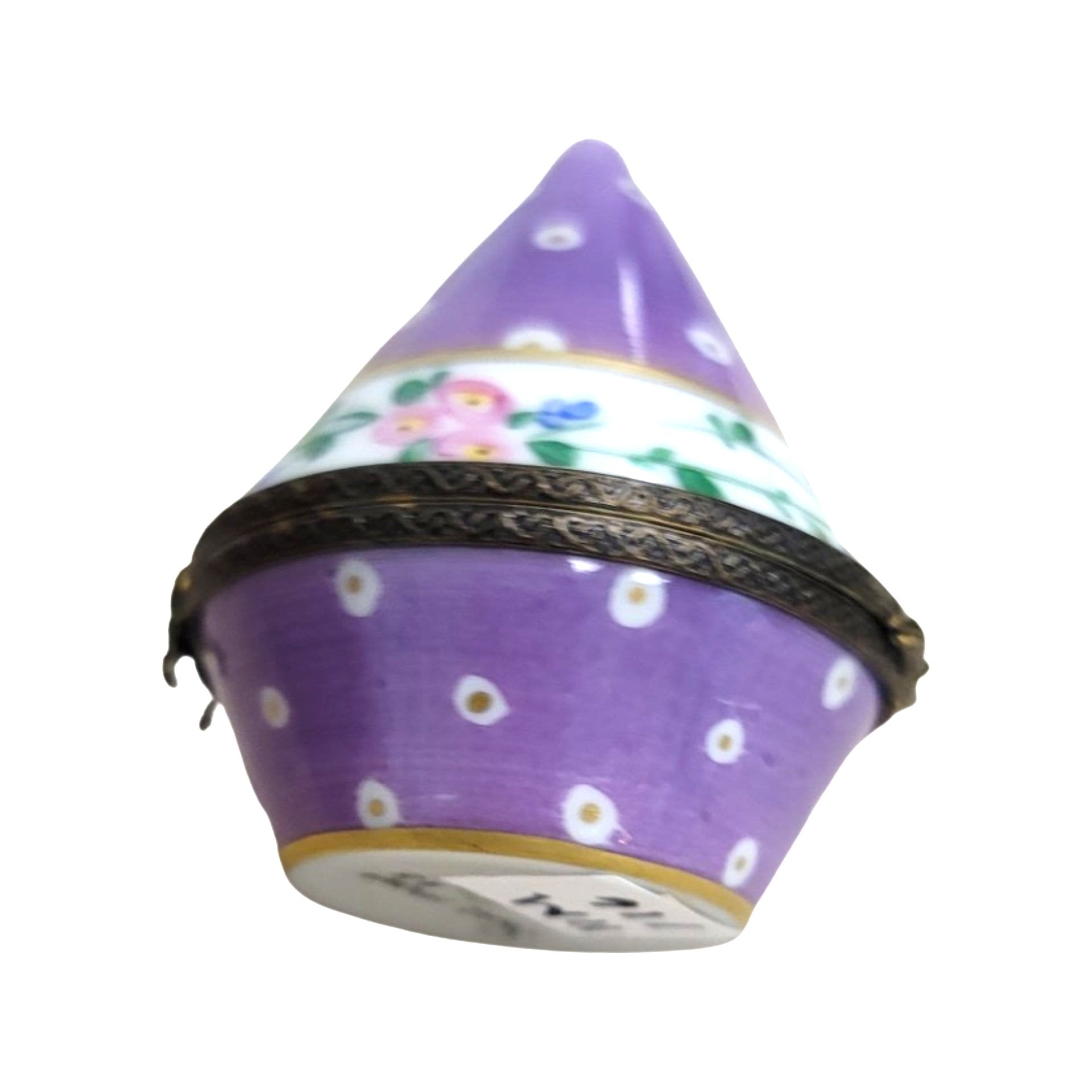 Purple Cone Tent Porcelain Box Porcelain Limoges LIMOGES BOXES traditional French Trinket Box