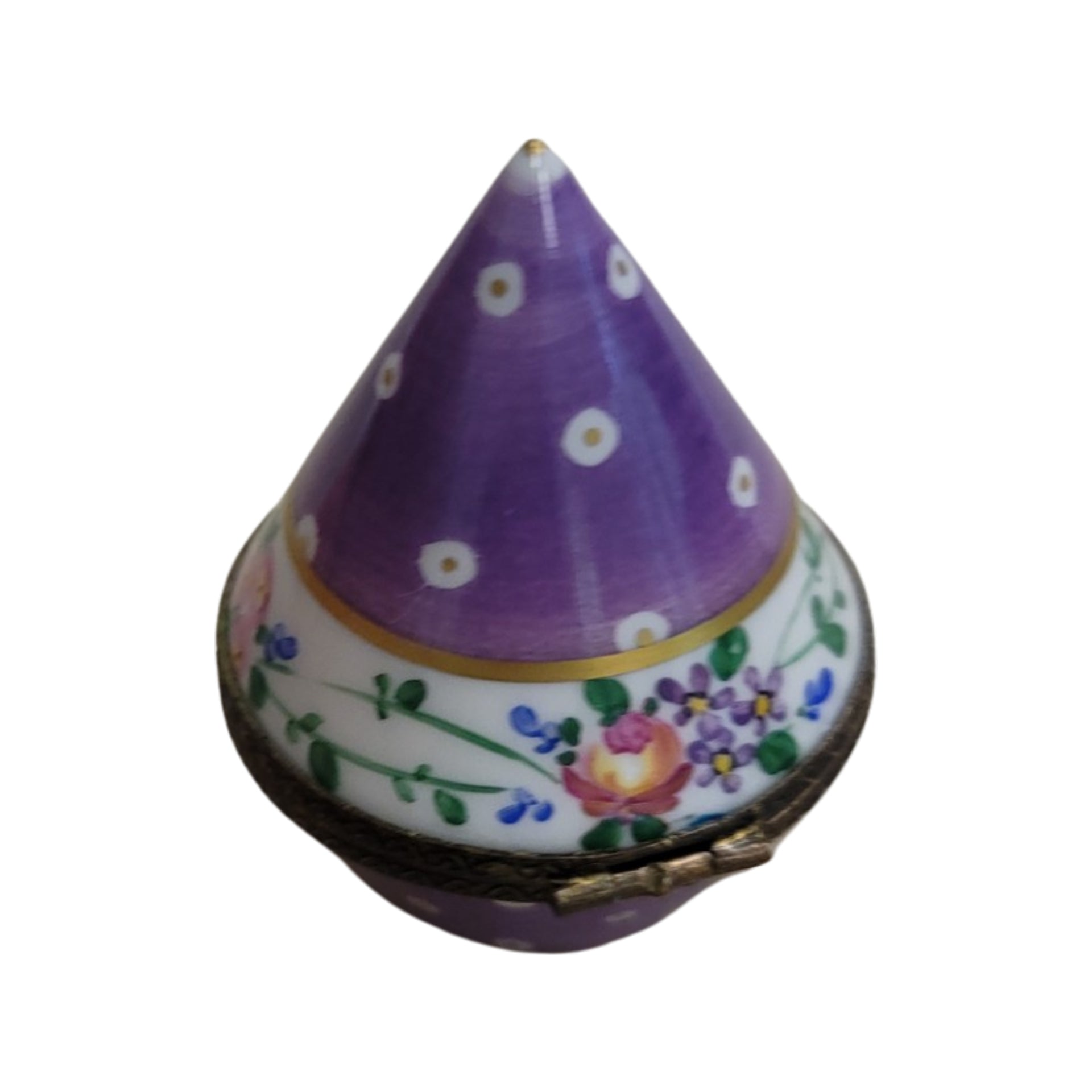 Purple Cone Tent Porcelain Box Porcelain Limoges LIMOGES BOXES traditional French Trinket Box