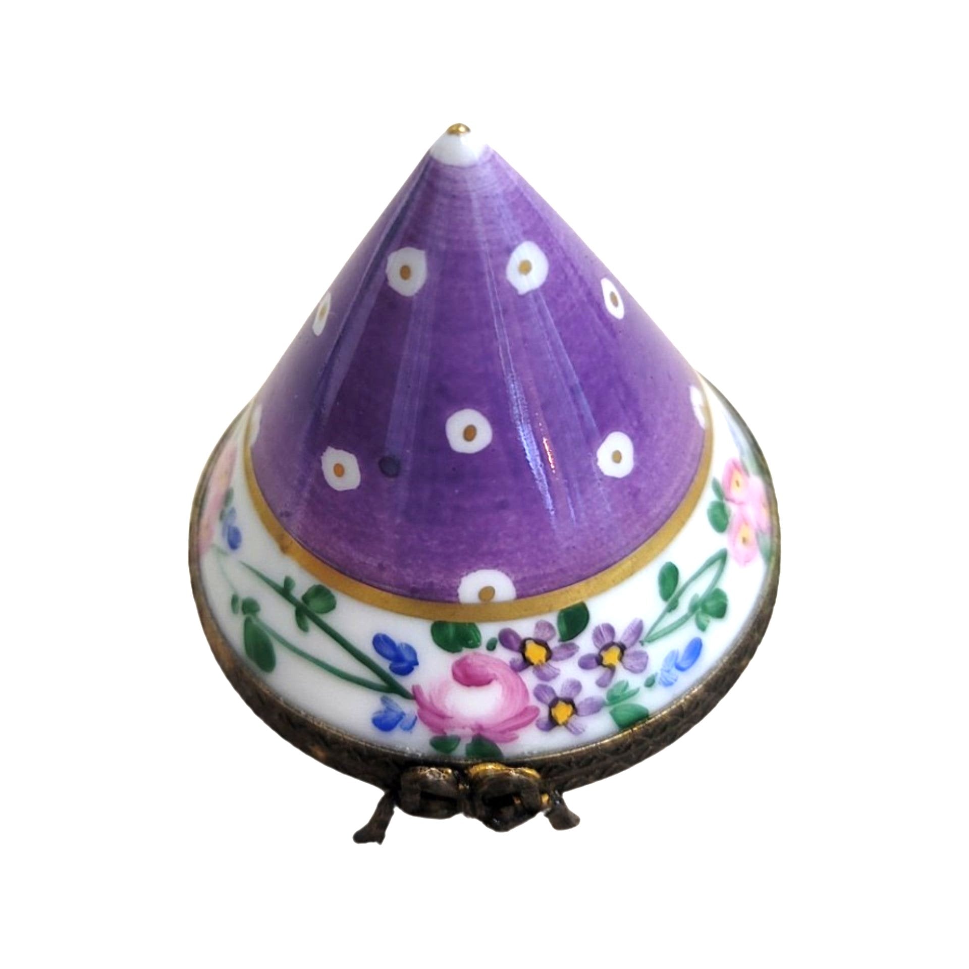 Purple Cone Tent Porcelain Box Porcelain Limoges LIMOGES BOXES traditional French Trinket Box