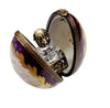 Purple Egg Gold Perfume Box Porcelain Limoges perfume egg French Trinket Box