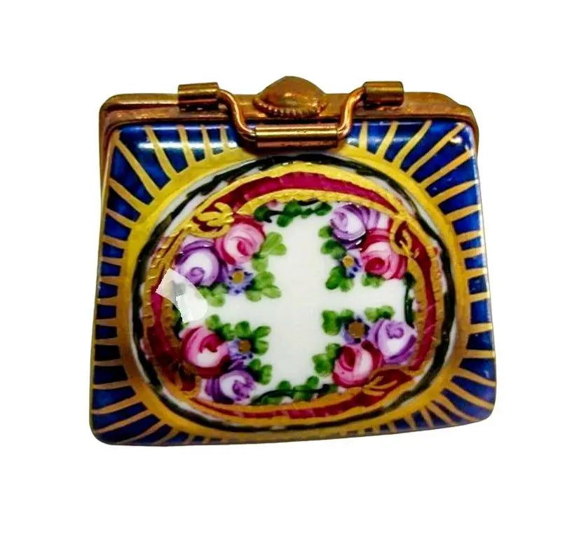 Purse Sevre Roses Porcelain Limoges traditional purse hat fashion women French Trinket Box