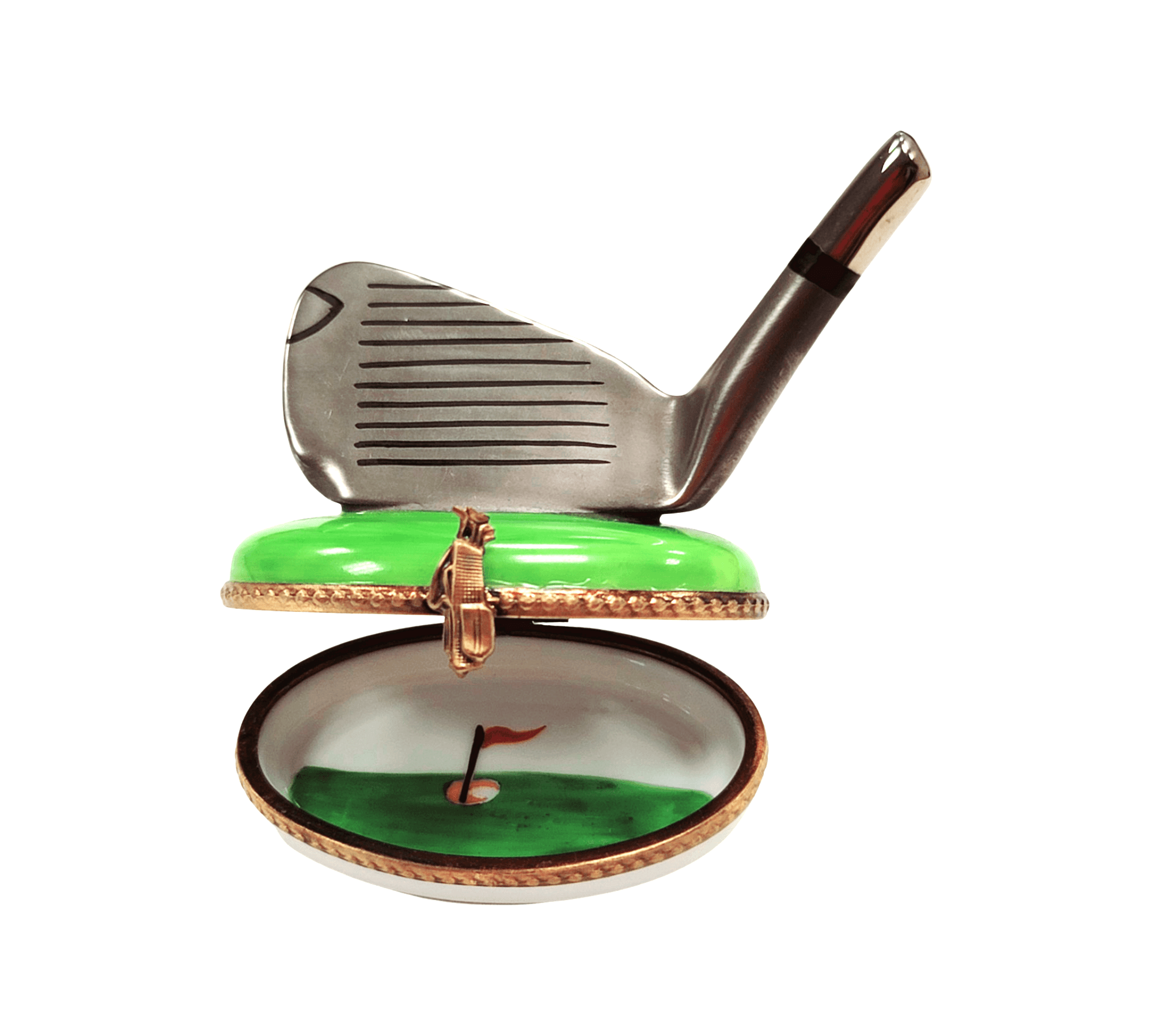 Putter Golf Club Limoges Box Porcelain Limoges sports golf limoges box French Trinket Box