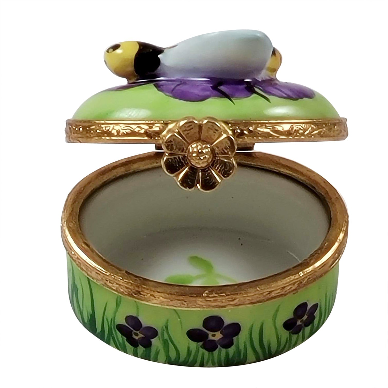 Mini Bee Porcelain Limoges Butterfly bugs French Trinket Box
