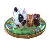Bunny Rabbit Family on spring flowers Rochard Limoges