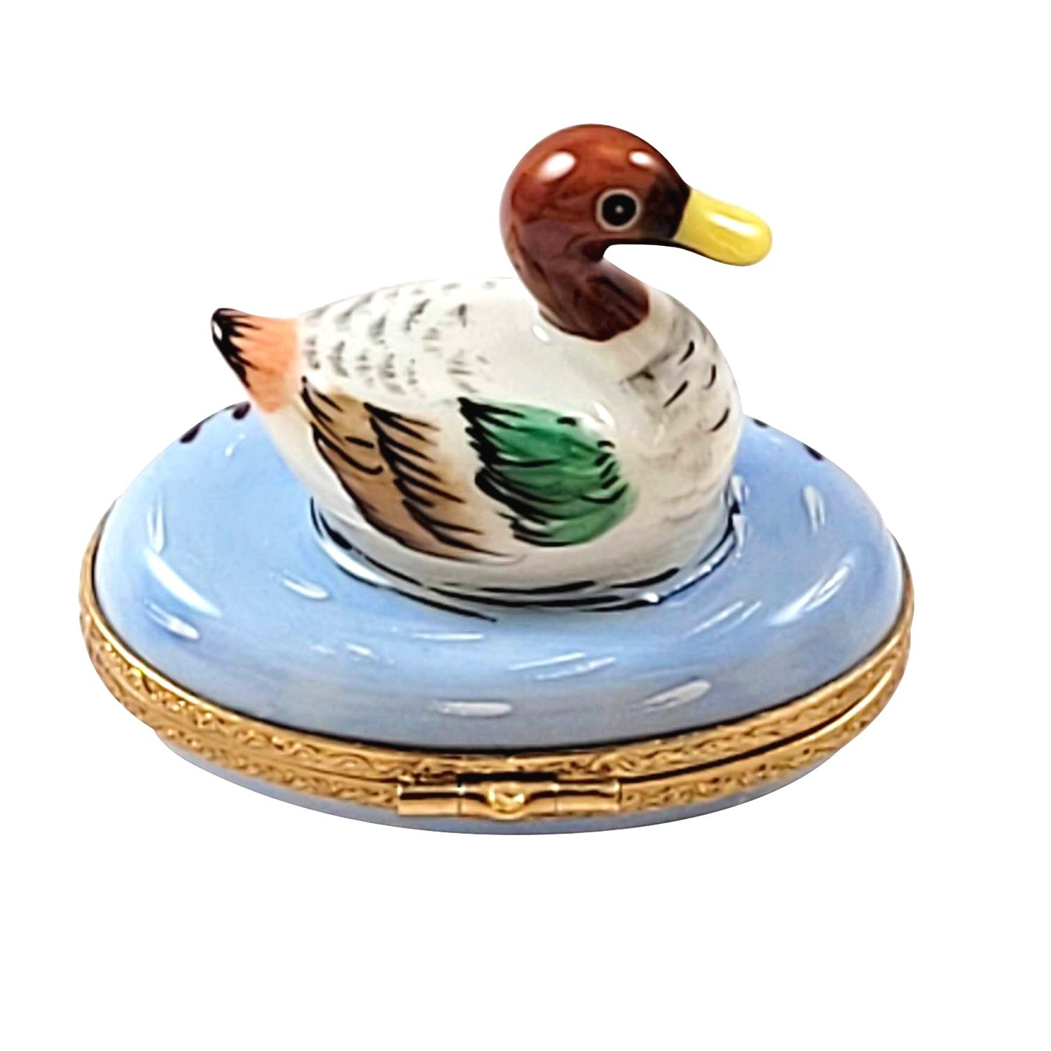 Mallard Duck Porcelain Limoges bird French Trinket Box