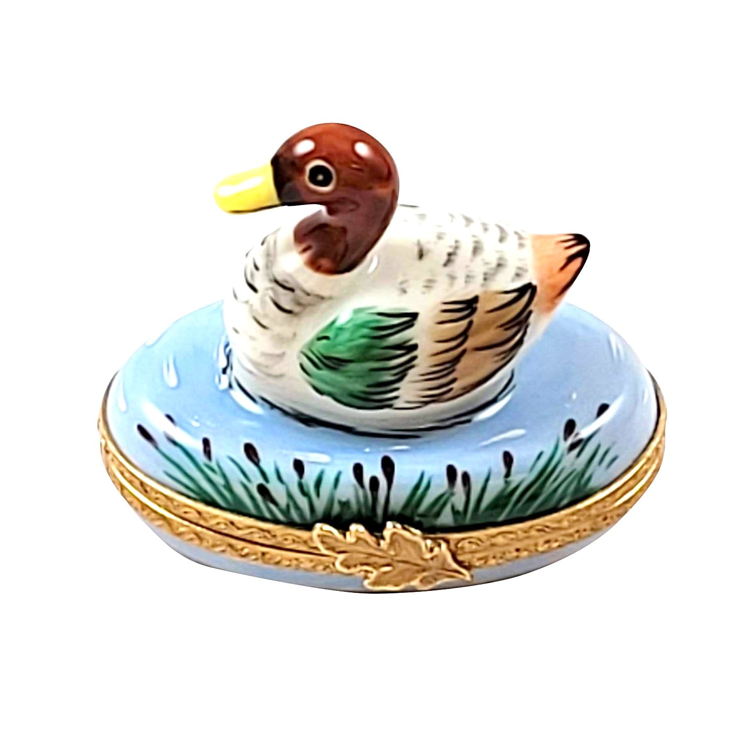 Mallard Duck Porcelain Limoges bird French Trinket Box