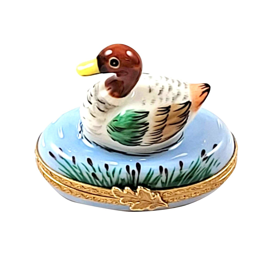 Mallard Duck Porcelain Limoges bird French Trinket Box