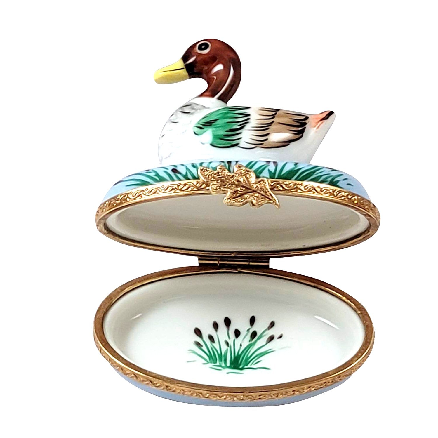 Mallard Duck Porcelain Limoges bird French Trinket Box