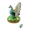 Peacock w Feather Porcelain Limoges bird birds French Trinket Box