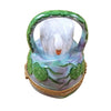 Monet white swan in basket water lilies Porcelain Limoges wild birds French Trinket Box