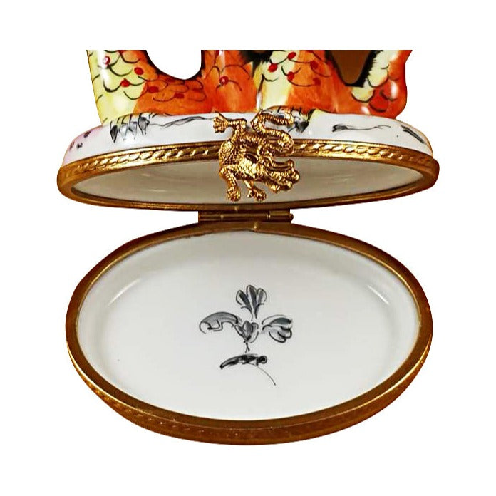 Green Dragon Limoges box, hand-painted porcelain made in France