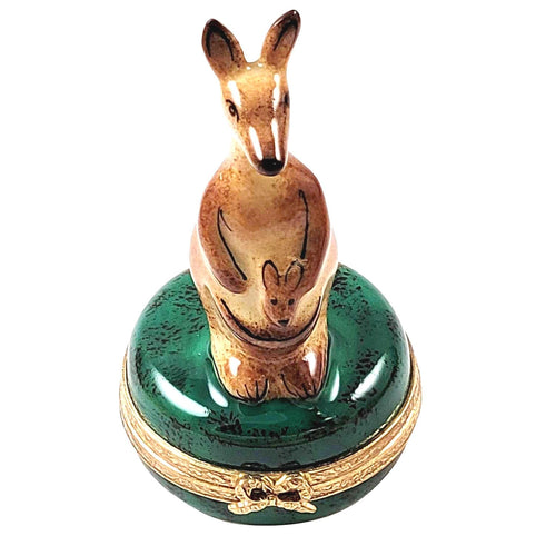 Kangaroo Australia Porcelain Limoges wild animals travel French Trinket Box