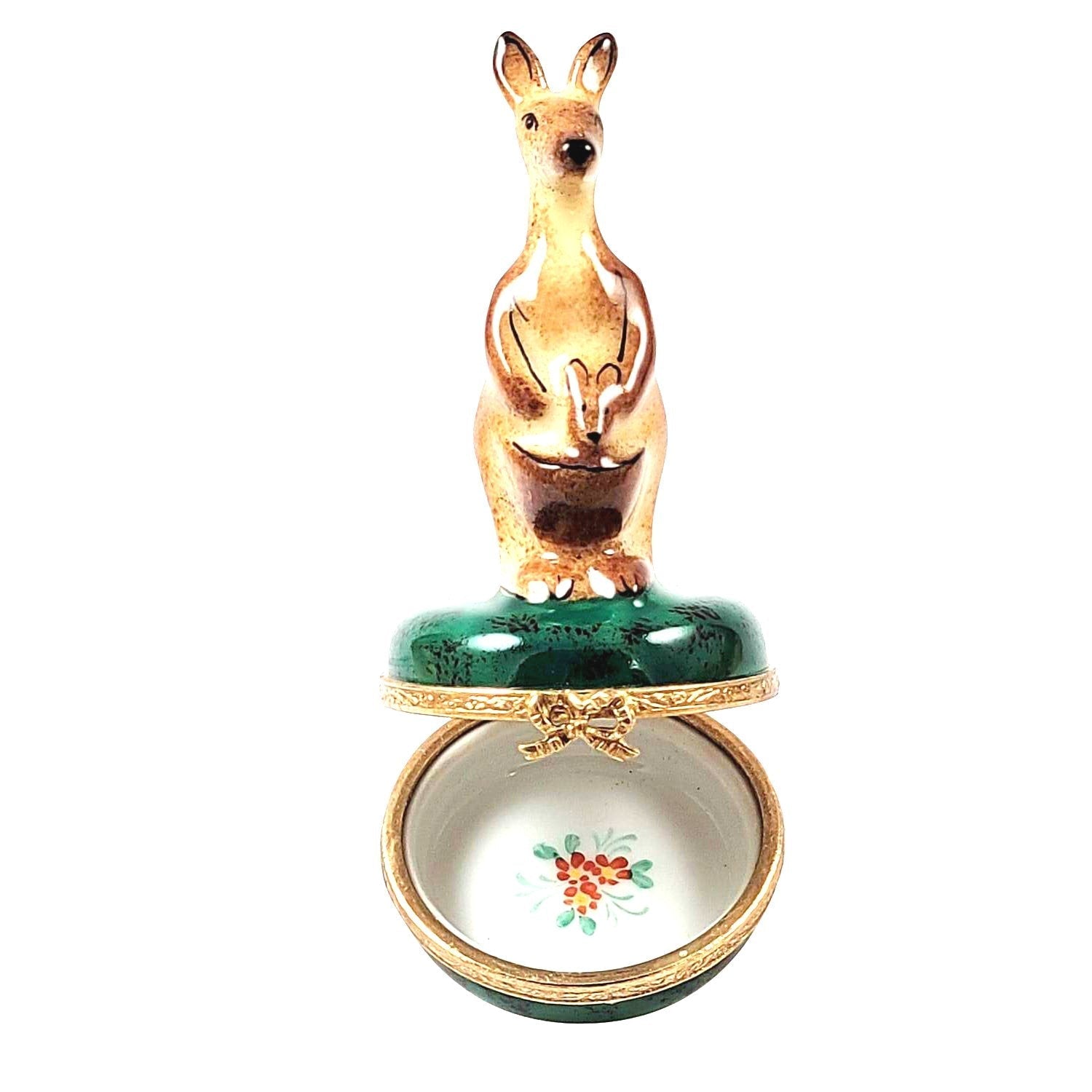 Kangaroo Australia Porcelain Limoges wild animals travel French Trinket Box
