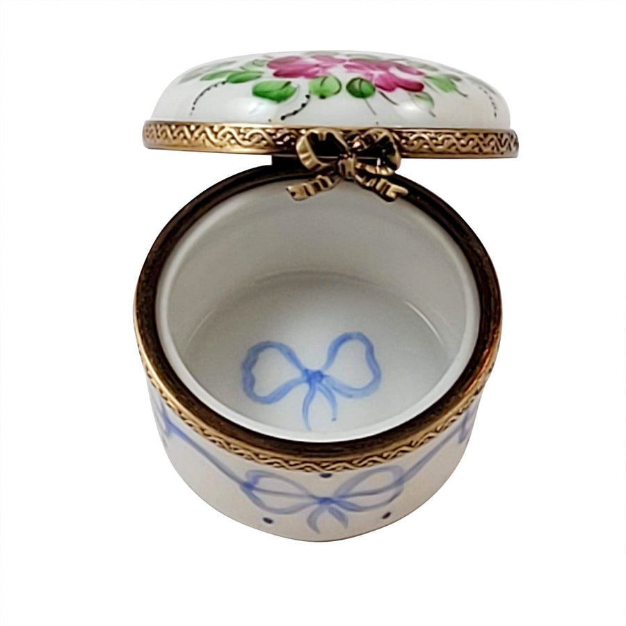Blue First Tooth Porcelain Limoges Baby French Trinket Box