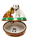 RCA Record Dog Limoges Box Porcelain Limoges Dog music French Trinket Box