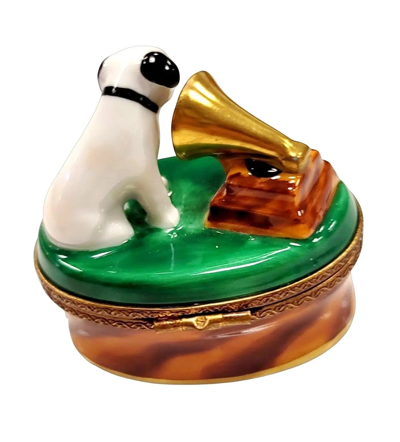RCA Record Dog Limoges Box Porcelain Limoges Dog music French Trinket Box