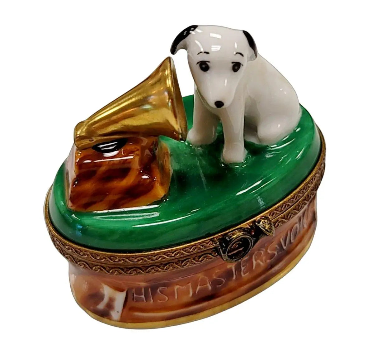RCA Record Dog Limoges Box Porcelain Limoges Dog music French Trinket Box
