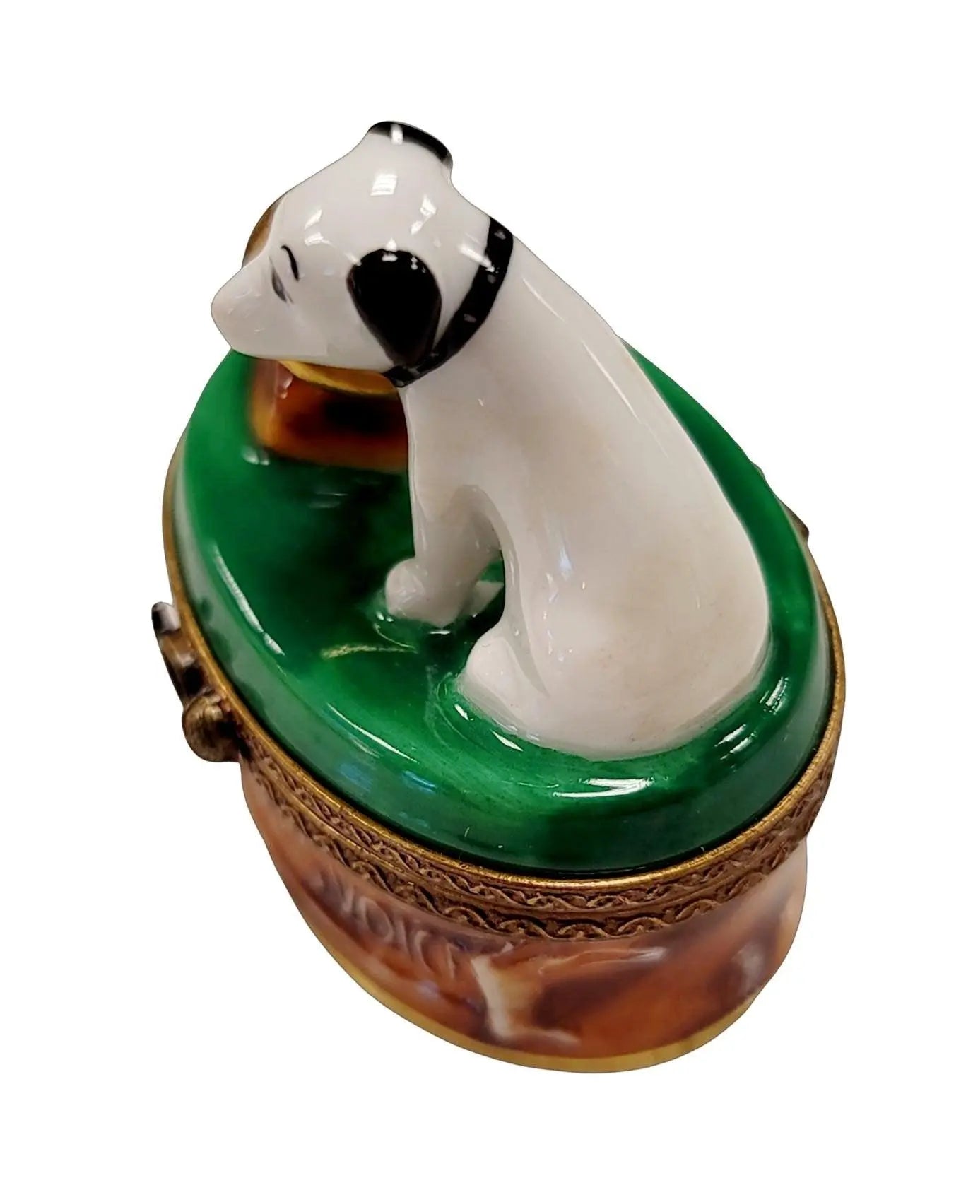 RCA Record Dog Limoges Box Porcelain Limoges Dog music French Trinket Box