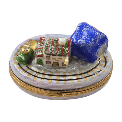 Train in Mountain Snow Village for Collectors