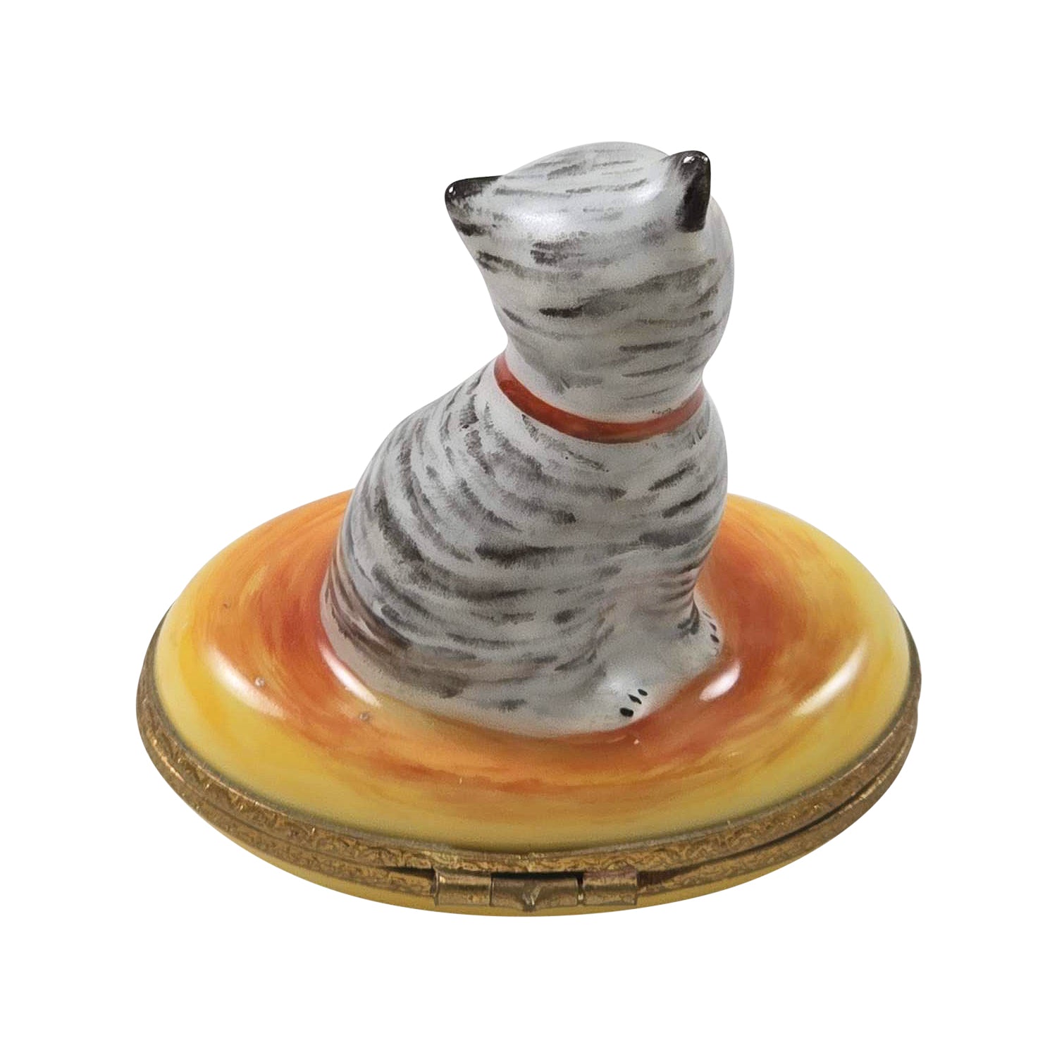 Grey Cat Limoges Box for Cat Lovers