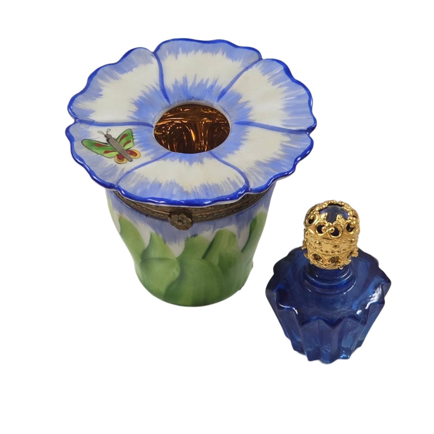Blue Pansy Limoges Box for Gift Giving