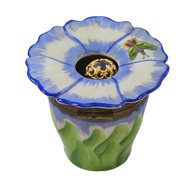 Blue Pansy Limoges Box for Gift Giving
