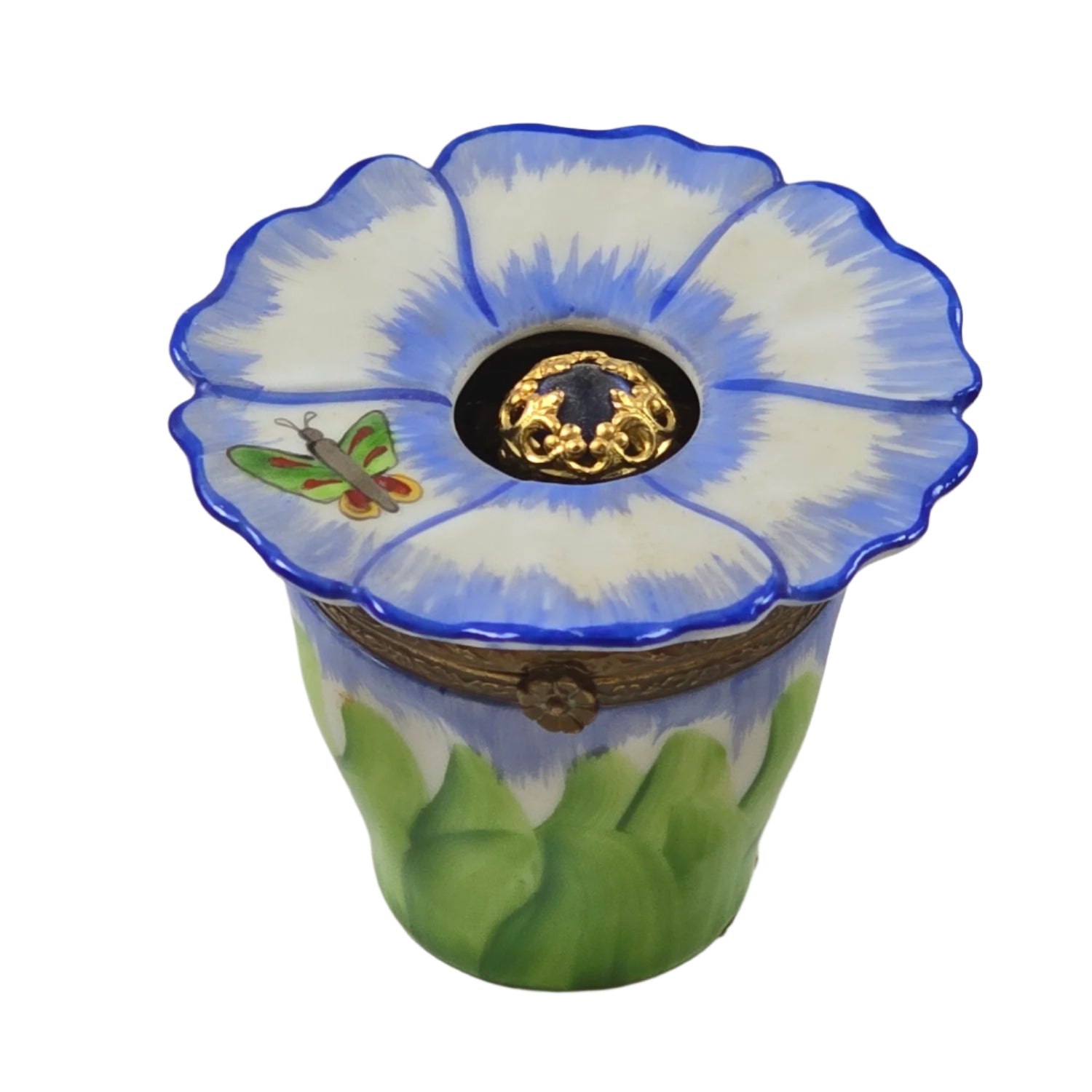 Blue Pansy Limoges Box for Gift Giving