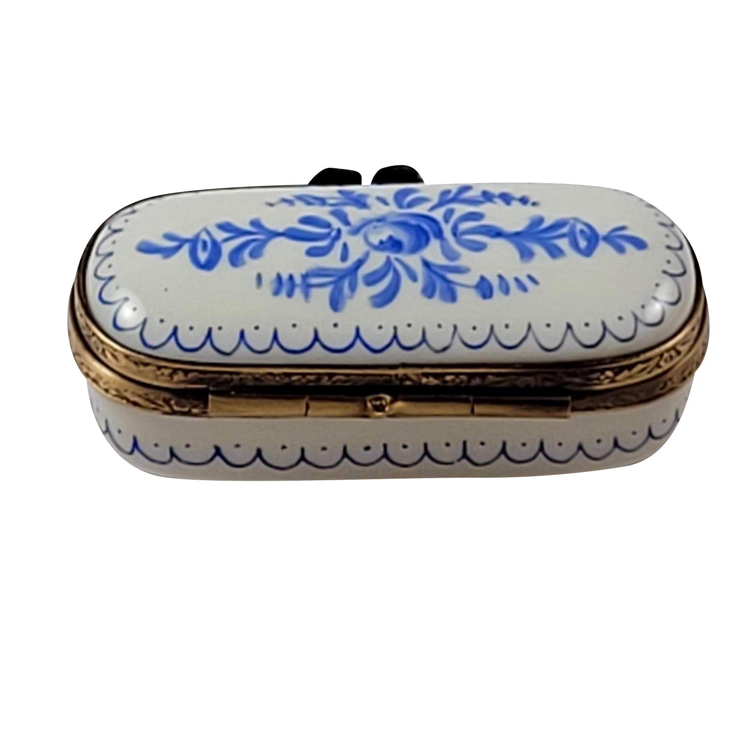 Blue Delft Porcelain Limoges Traditional French Trinket Box