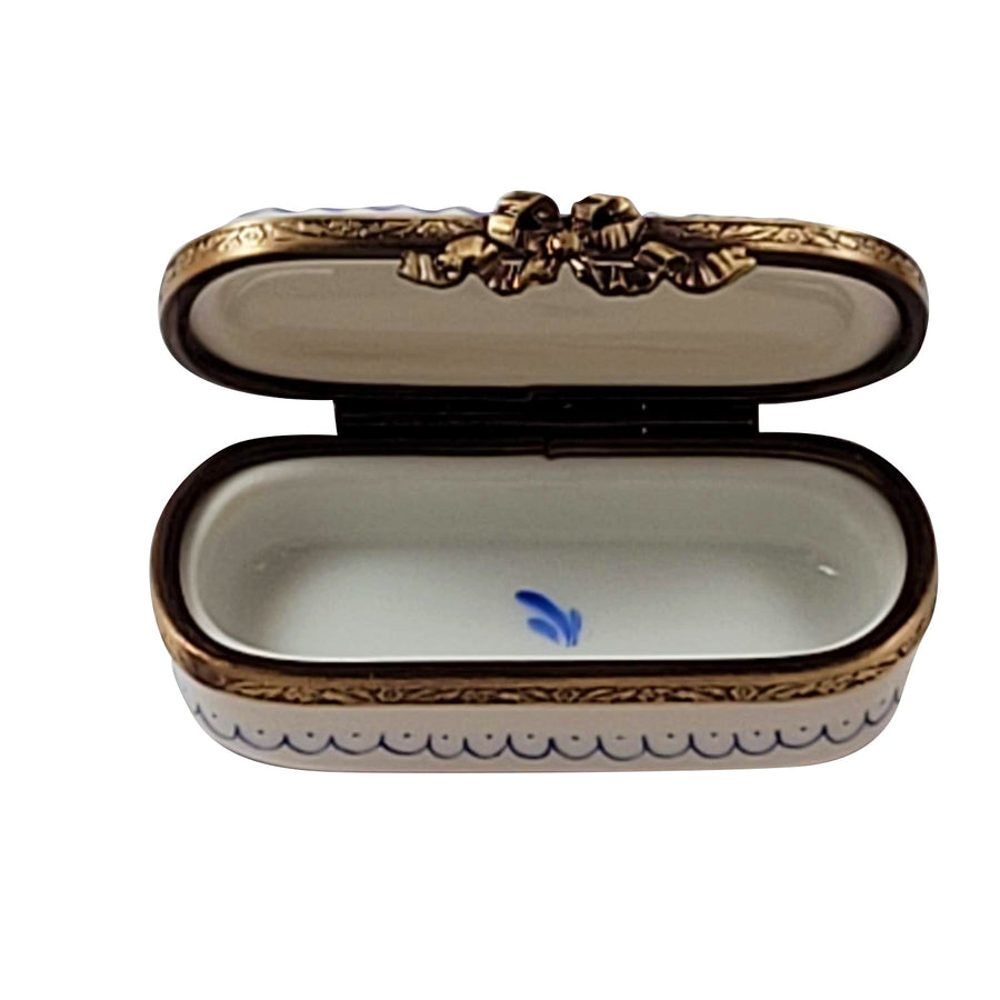 Blue Delft Porcelain Limoges Traditional French Trinket Box