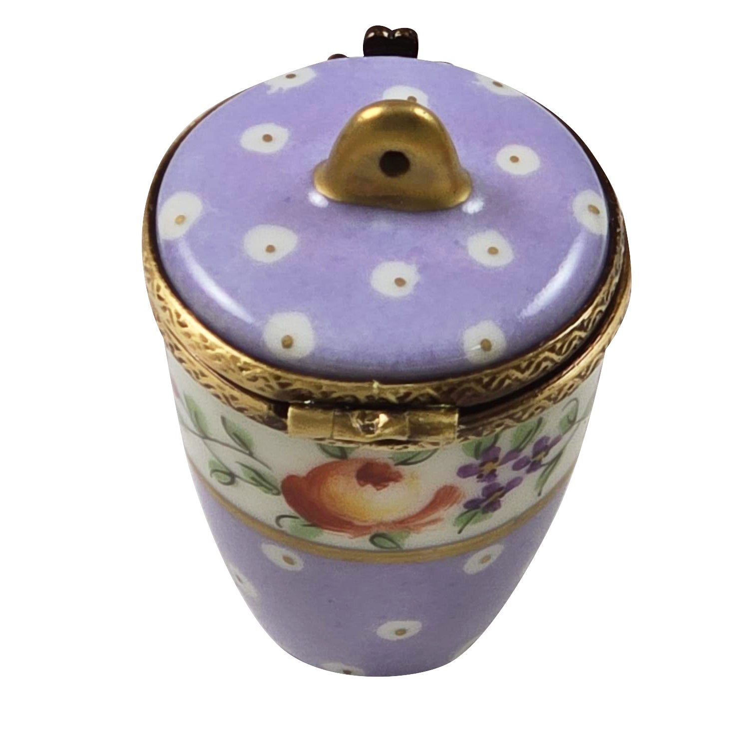 Light Purple Gold Dot Jar Low Lid