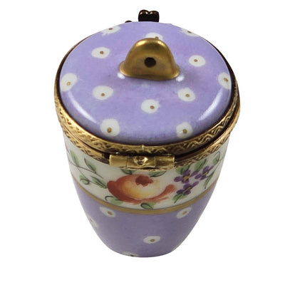 Light Purple Gold Dot Jar Low Lid