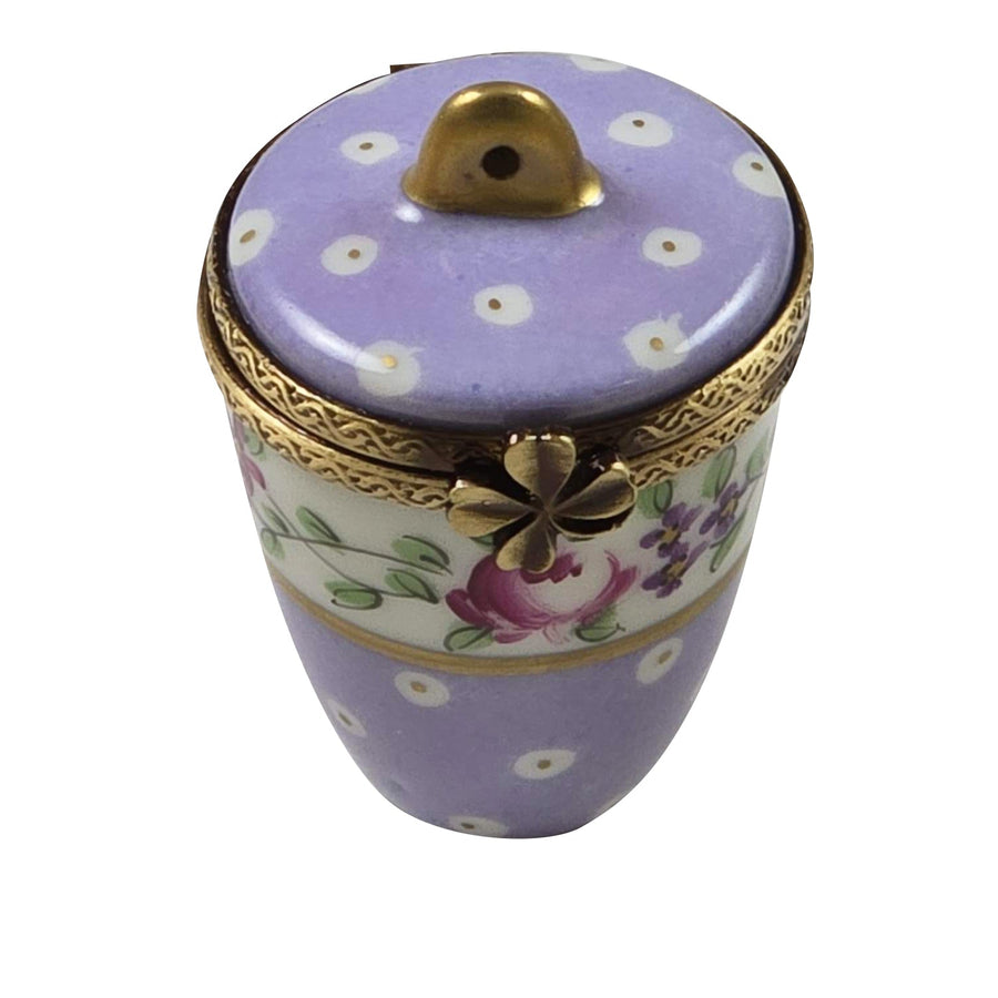 Light Purple Gold Dot Jar Low Lid