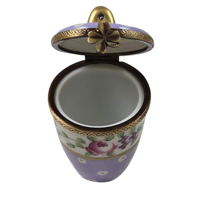 Light Purple Gold Dot Jar Low Lid