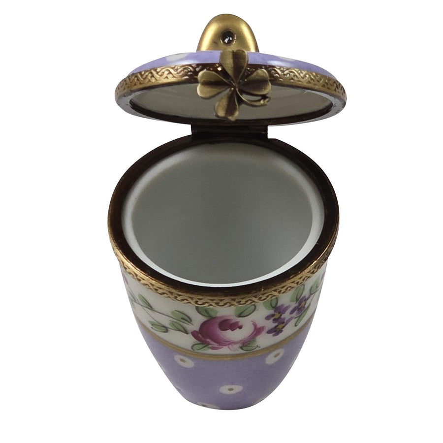Light Purple Gold Dot Jar Low Lid