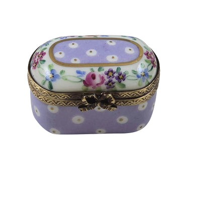 Light Purple Gold Dots Small Oval