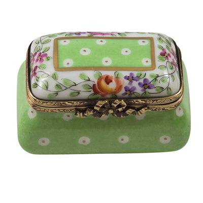 Light Green Gold Dots Small Rectangular